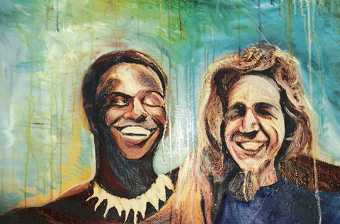 Still Two of a Kind", Oil on 24x36 inch Canvas. #1 in Group Portrait Collection by Artist Michael J. Lude