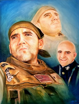 Fallen Soldier, oil on 24x30 inch canvas by Michael Lude.