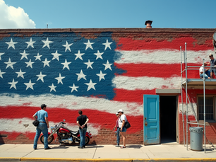 Latest Updates on the National Veteran's Freedom Mural Site 1 at Big Boar Cycles in Columbia City Indiana