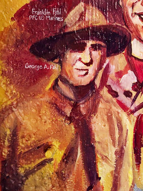Veteran George A. Fahl on the MJL Veteran's Freedom Mural by Michael & Jennifer Lude. Painted by Michael Lude