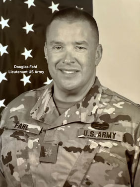 Veteran Douglas Fahl on the Veteran's Freedom Mural by Michael & Jennifer Lude