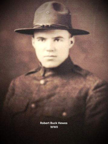 Veteran Robert Buck Hewes on the MJL Veteran's Freedom Mural by Michael & Jennifer Lude.