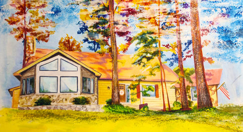 Indiana Home 18x24in color pencils, markers, acrylics 2022