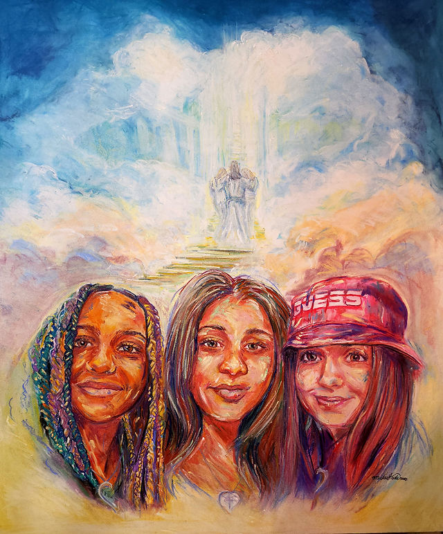 3 friends pastels