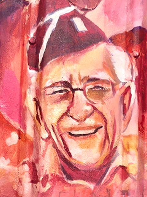 Veteran Edward L. Barrus on the MJL Veteran's Freedom Mural by Michael & Jennifer Lude. Painted by Michael Lude