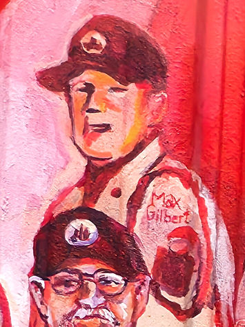 Veteran Max Gilbert member of the Whitley County Korean War Veterans Honor Guard on the MJL Veteran's Mural by Michael & Jennifer Lude. Painted by Michael Lude