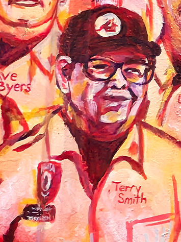 Veteran Terry Smith member of the Whitley County Korean War Veterans Honor Guard on the MJL Veteran's Mural by Michael & Jennifer Lude. Painted by Michael Lude