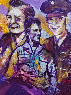 Veteran DeWitt Prater painted by Michael Lude on the MJL Veteran's Freedom Mural