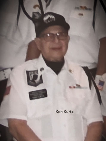 Veteran Ken Kurtz member of the Whitley County Korean War Veterans Honor Guard on the MJL Veteran's Mural by Michael & Jennifer Lude.