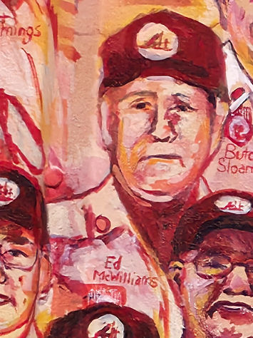 Veteran Ed McWilliams member of the Whitley County Korean War Veterans Honor Guard on the MJL Veteran's Mural by Michael & Jennifer Lude. Painted by Michael Lude