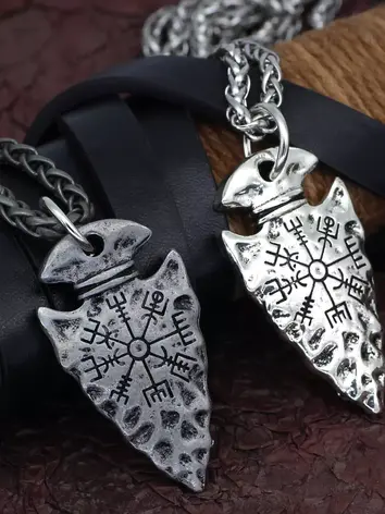 Viking Triangle Pendant Norse Vegvisir Arrowhead Pendant Amulet