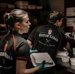 Huzur Kebab restaurant staff preparing fresh meals