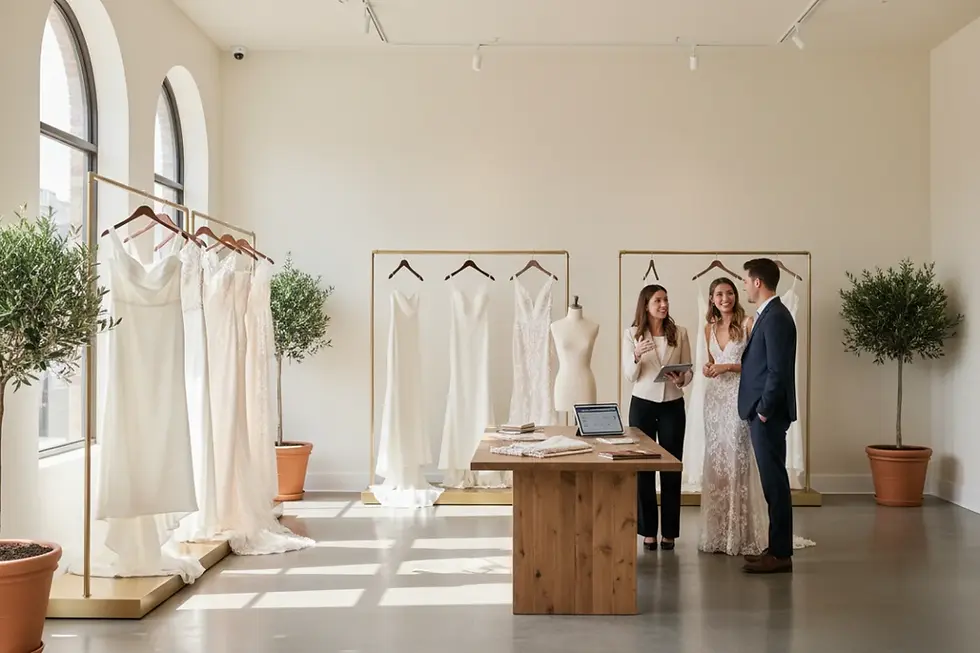 Boutique sposa moderna che beneficia di una flexible bridal supply chain