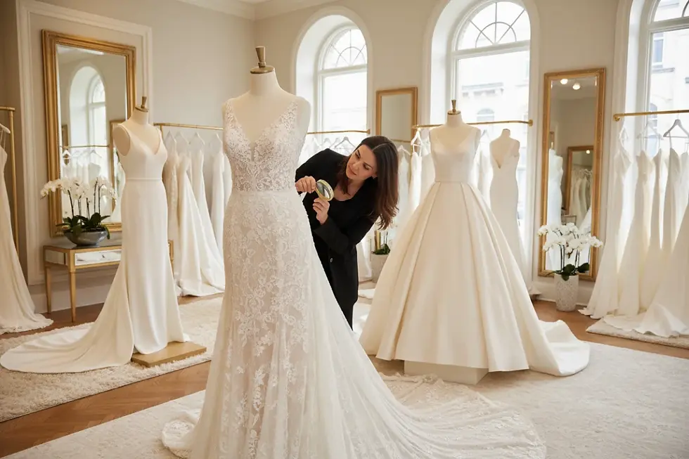 Finished gowns demonstrating premium pre-cutting fabric testing standards