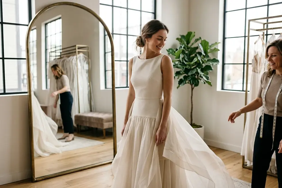 Trending bridal silhouettes for retailers featuring modular drop waist and clean A-line gowns