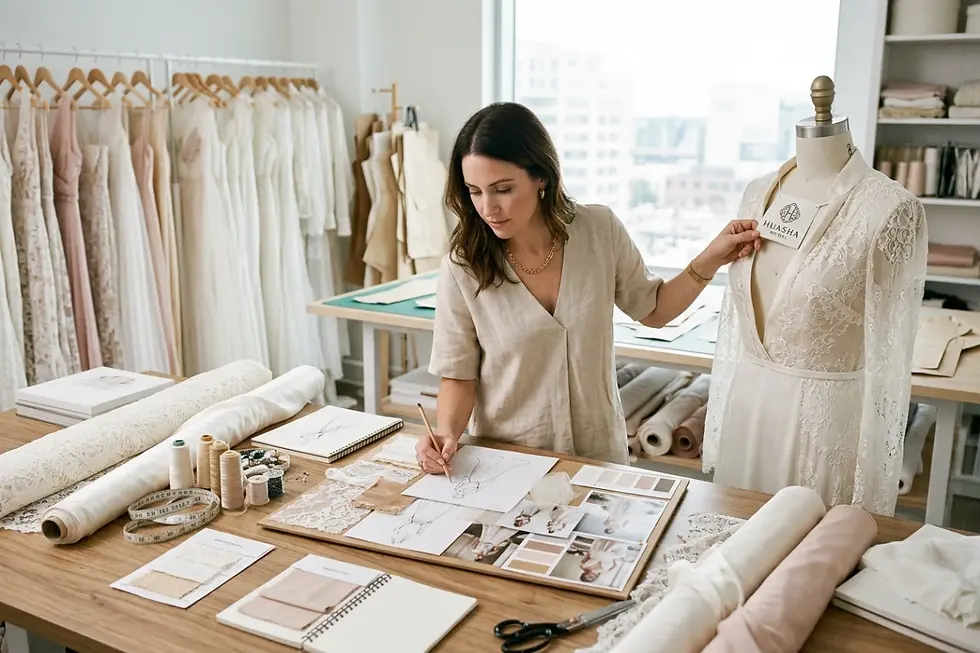 Schnittmuster und individuelles Label für Private-Label-Brautkleider