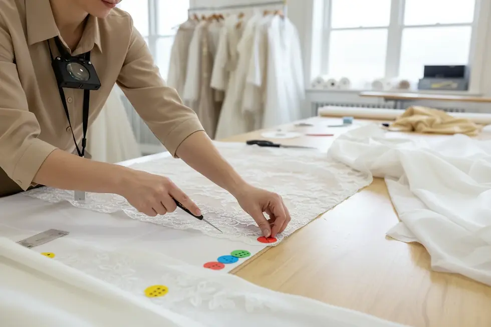 Wedding gown fabric defect grading using the standard 4-point inspection system