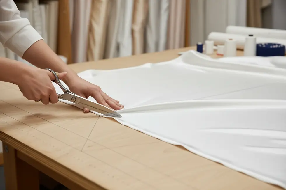 Pattern cutting for minimalist satin bridal gown wholesale orders