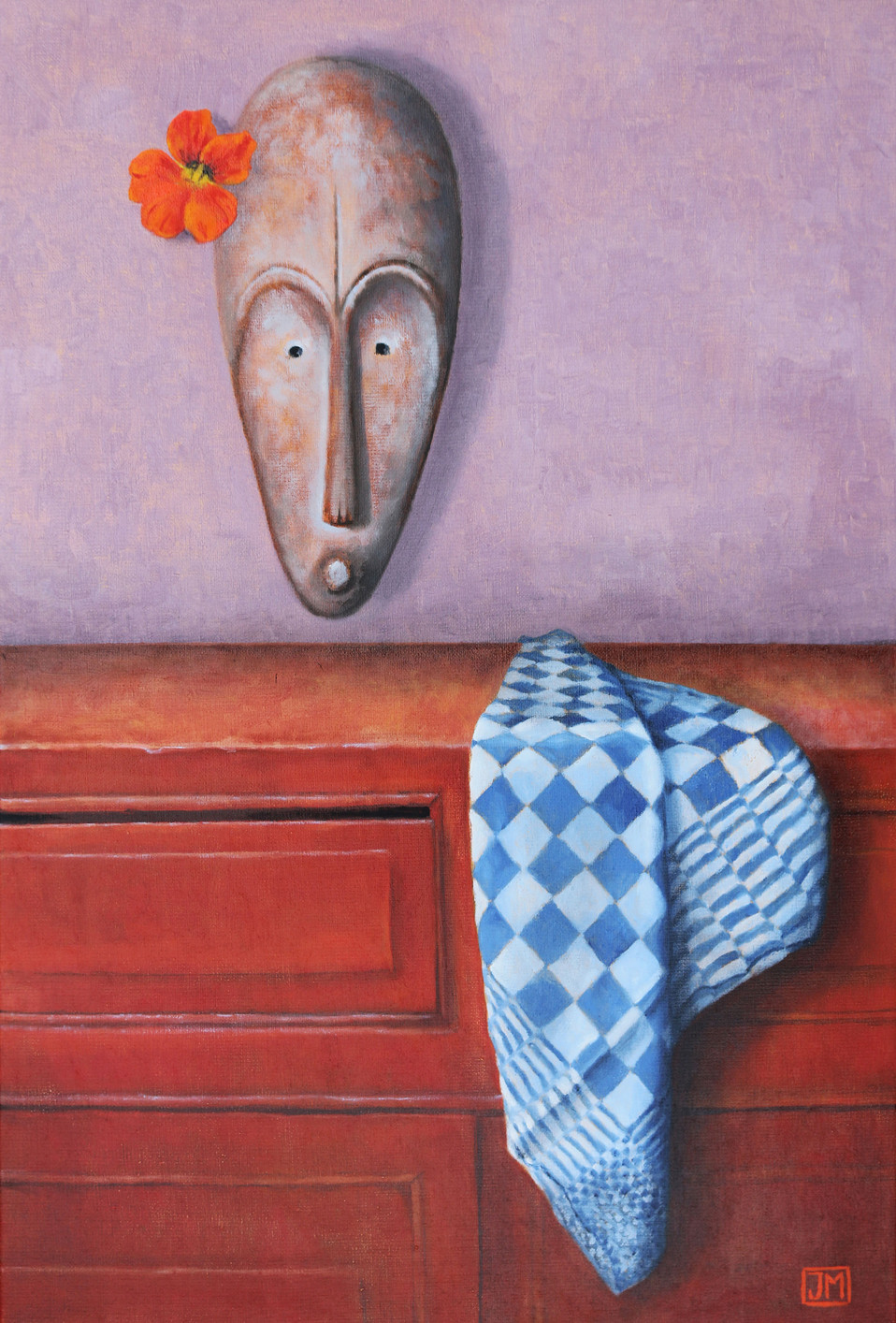Het masker - olieverf op linnen - 40x60cm