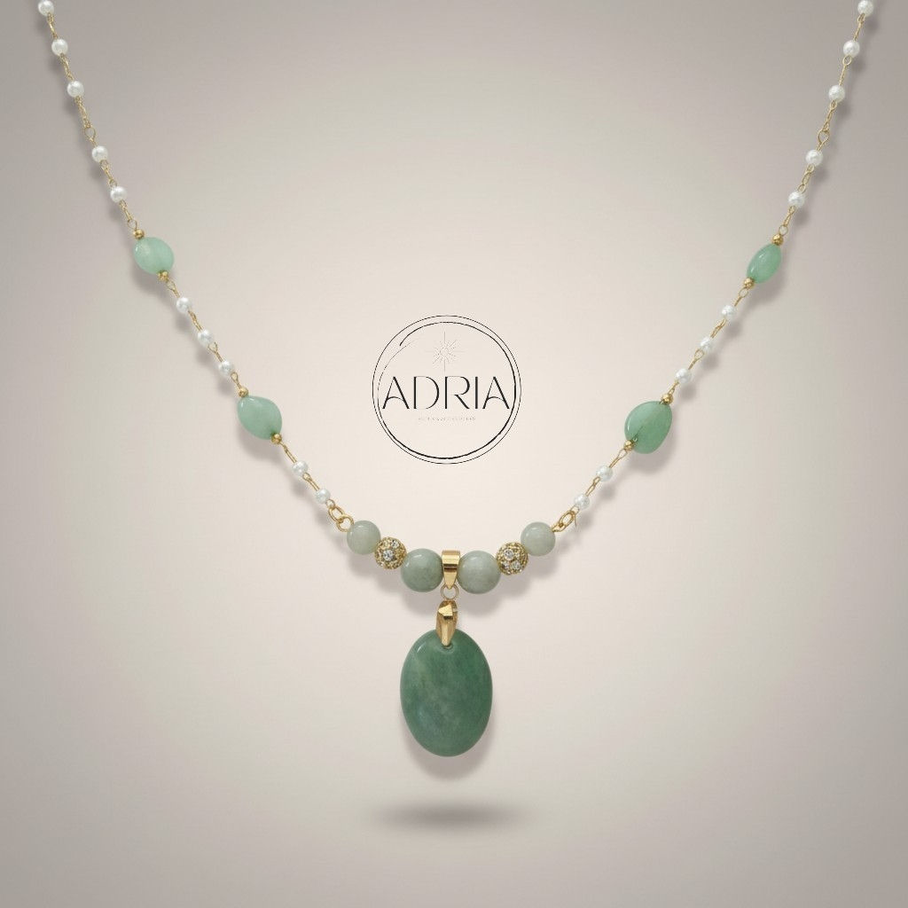 Collier en perles naturelles d'AMAZONITE ref: AMA06