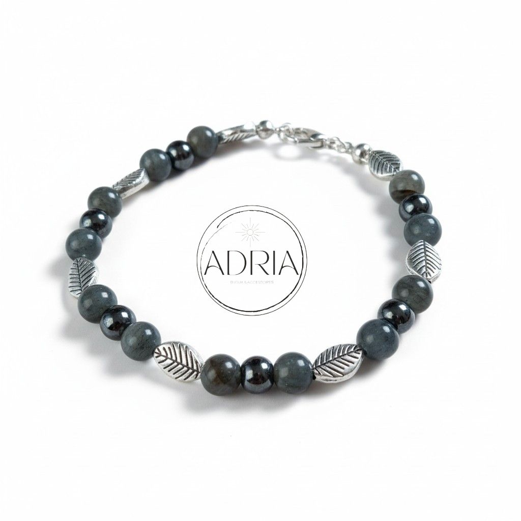 Bracelet pour femme en perles de Labradorite - ref: LAB04