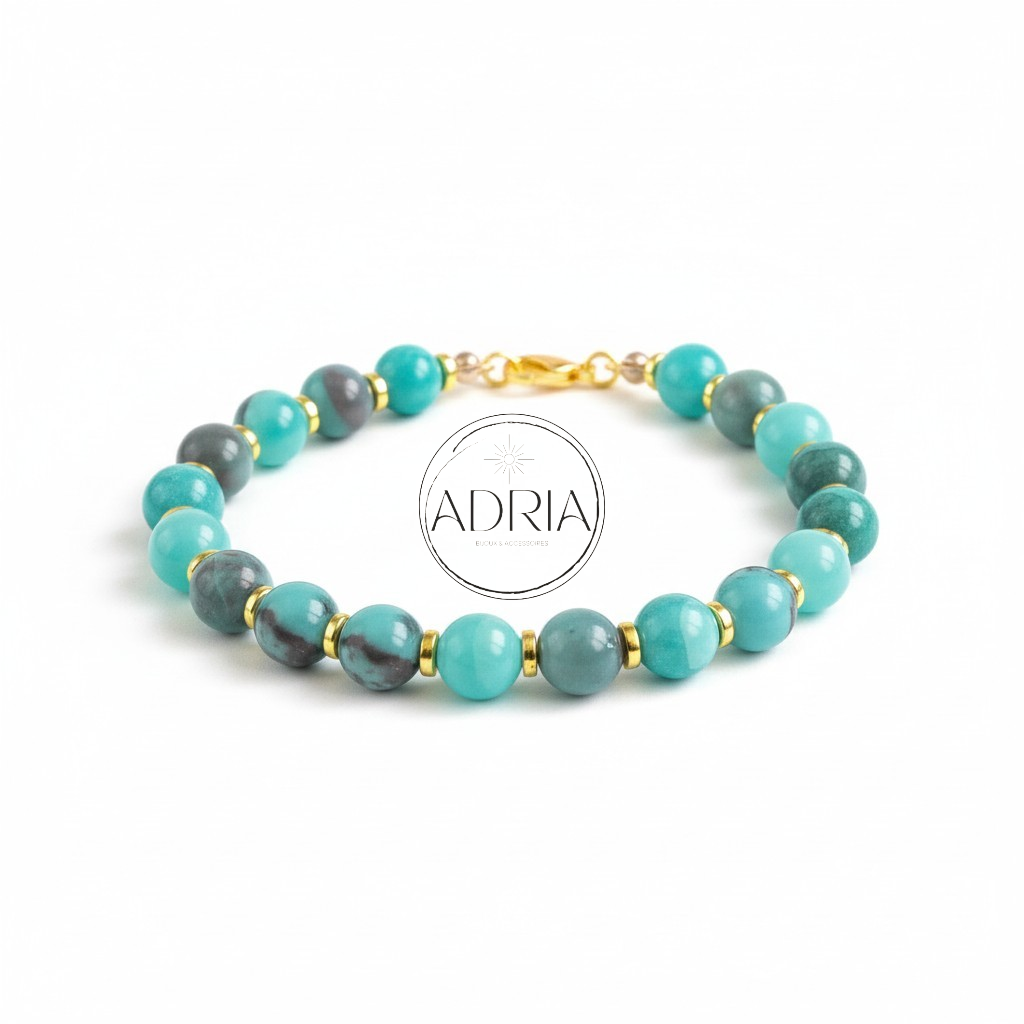 Bracelet pour femme en perles d'Amazonite - AMA02
