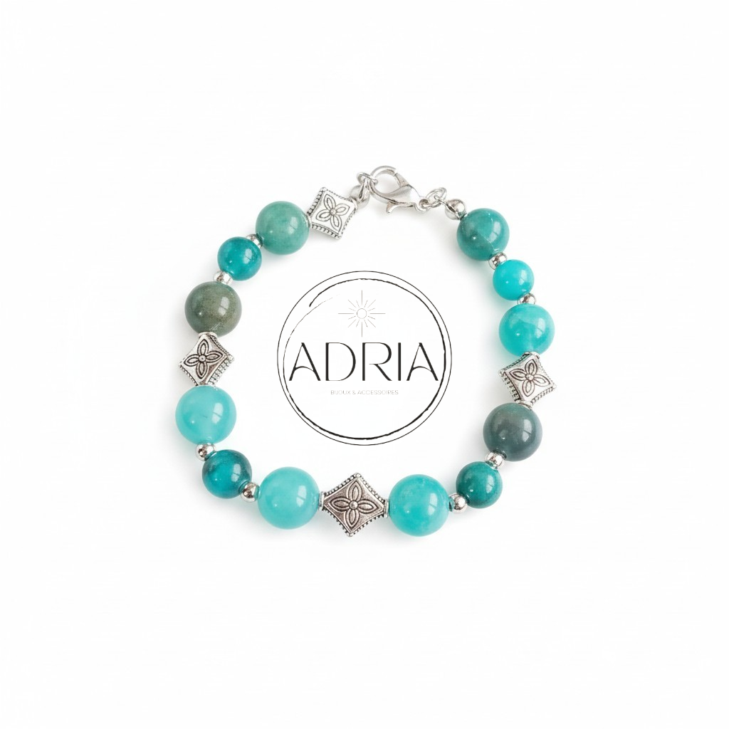 Bracelet pour femme en perles d'Amazonite - ref: AMA03