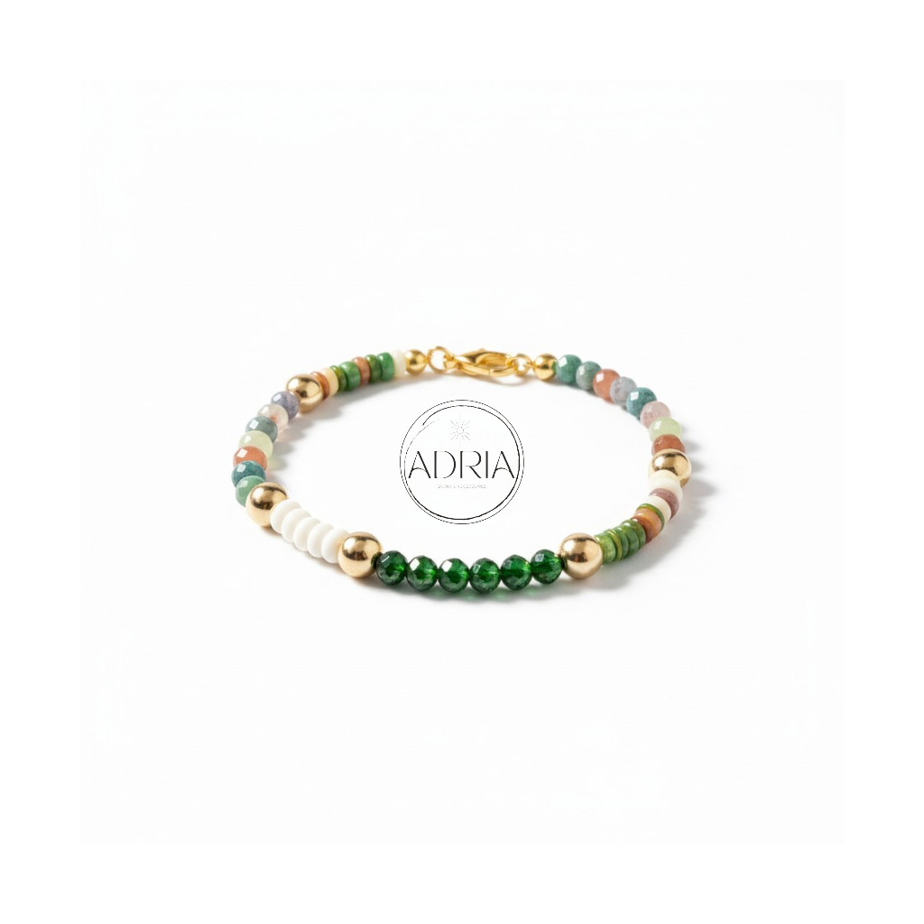 Bracelet pour femme en perles d'Agate indienne - ref:AGI03