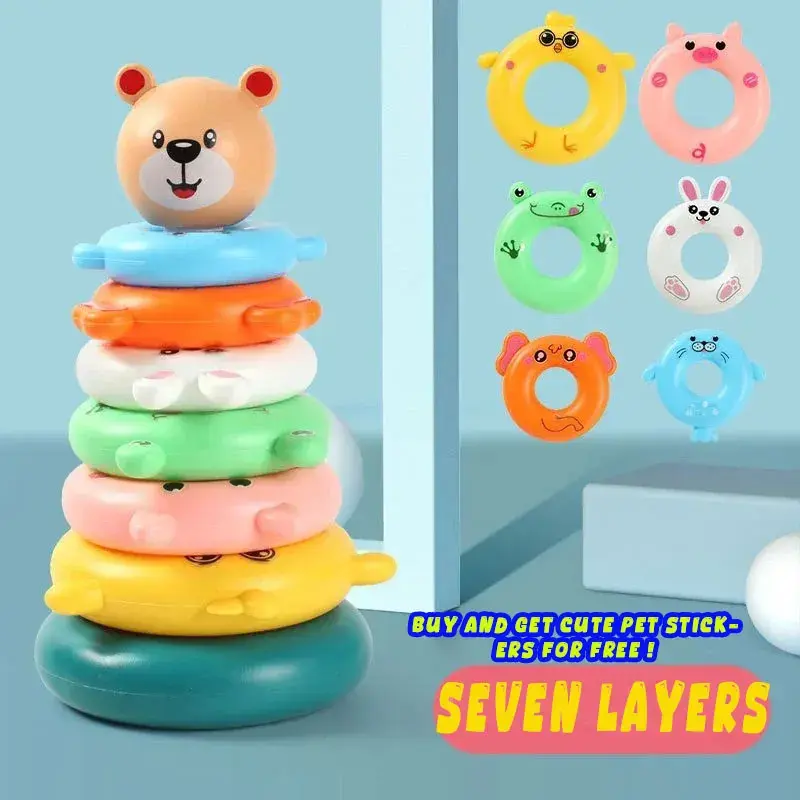 Thumbnail: New Baby Toys 0-12 Montns Puzzle Pyramid Tower Cup Stacking Toys Montessori Educ