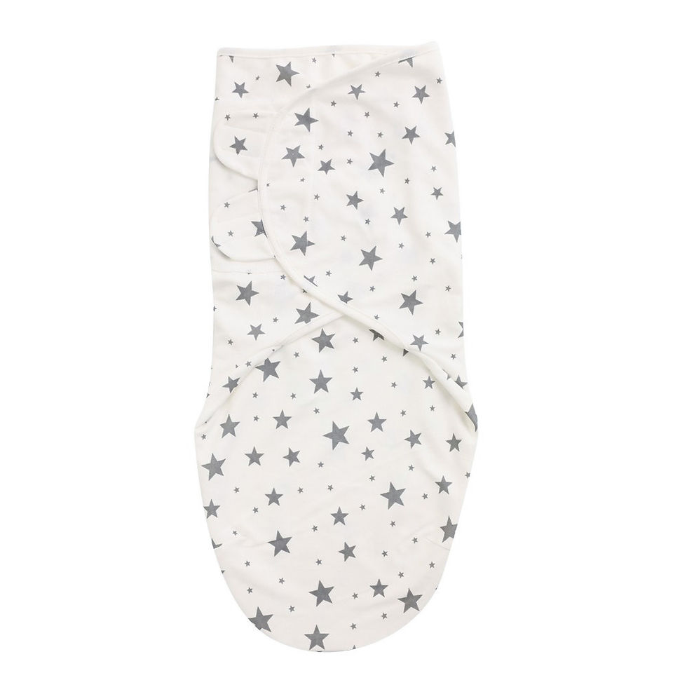 Thumbnail: 0-3M Newborn Baby Swaddle Wrap 100% Cotton Baby Sleeping Bag Stars Elephant Diap