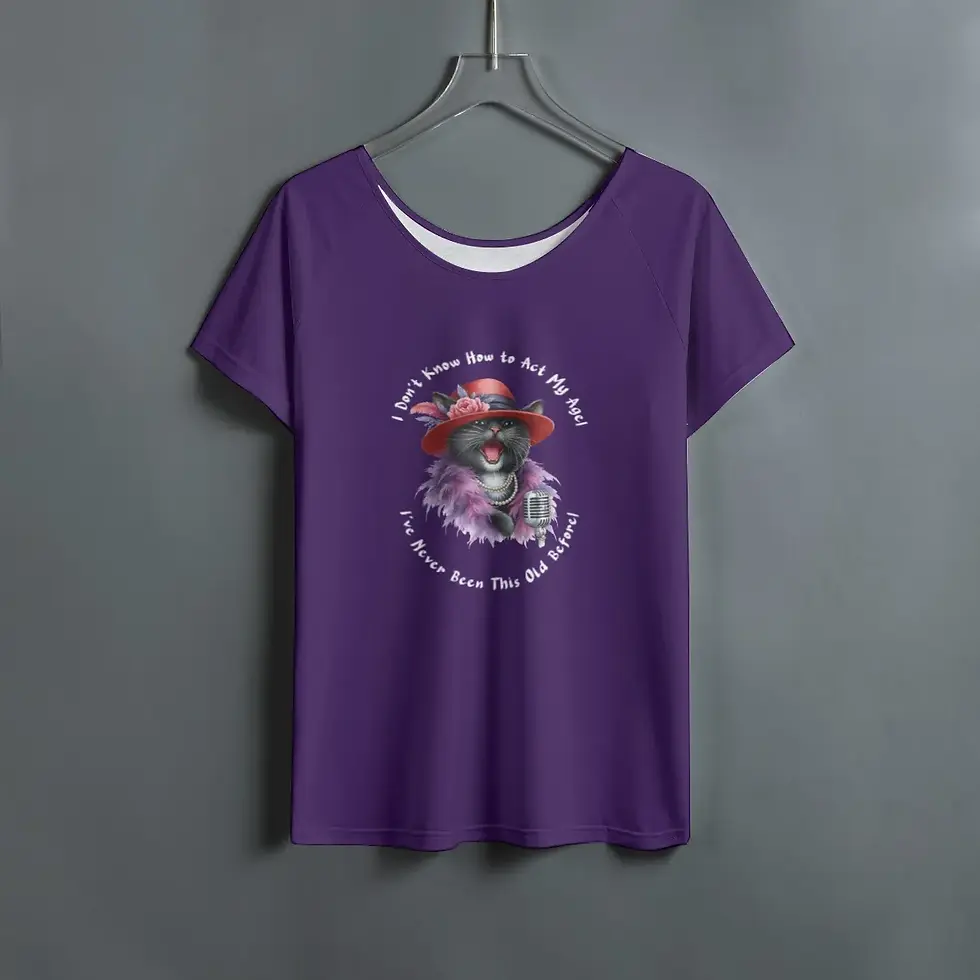 Thumbnail: I Don't Know How to Act My Age Rockin' Cat Themed Crewneck T-Shirt