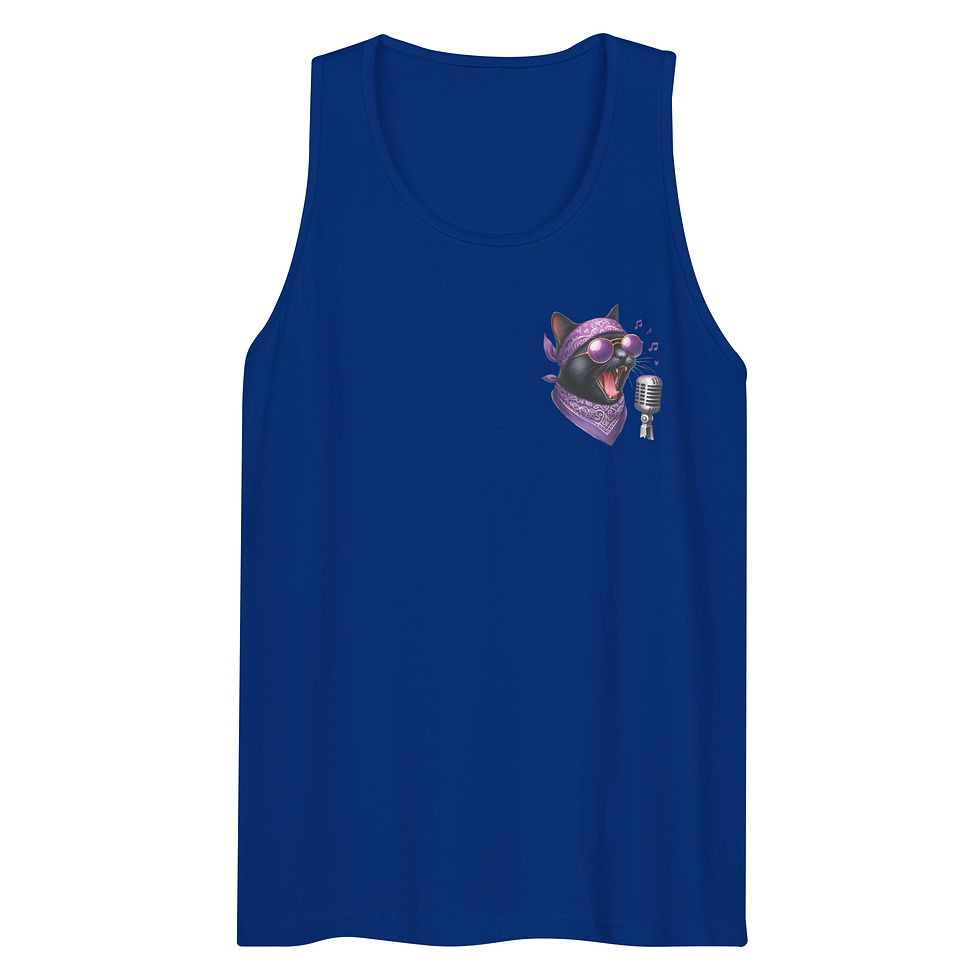 Thumbnail: Men’s Rockin' Cattytude Premium Cotton Tank Top