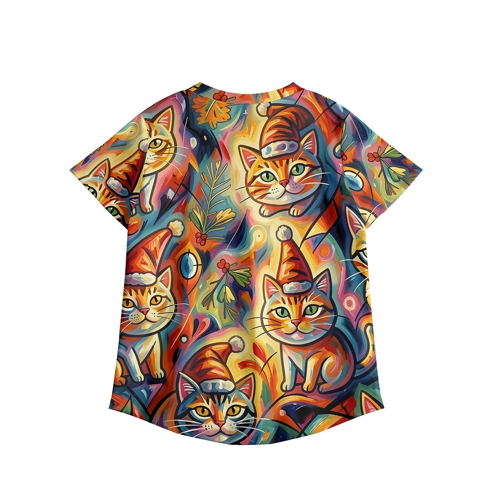 Thumbnail: Women's Catty Christmas Printed V Neck Workwear Scrub Top