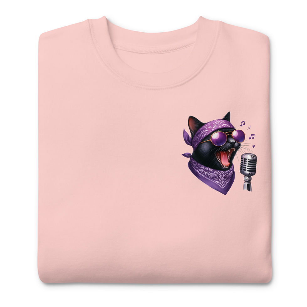 Thumbnail: Unisex Rockin' Cattytude Premium Cotton Sweatshirt