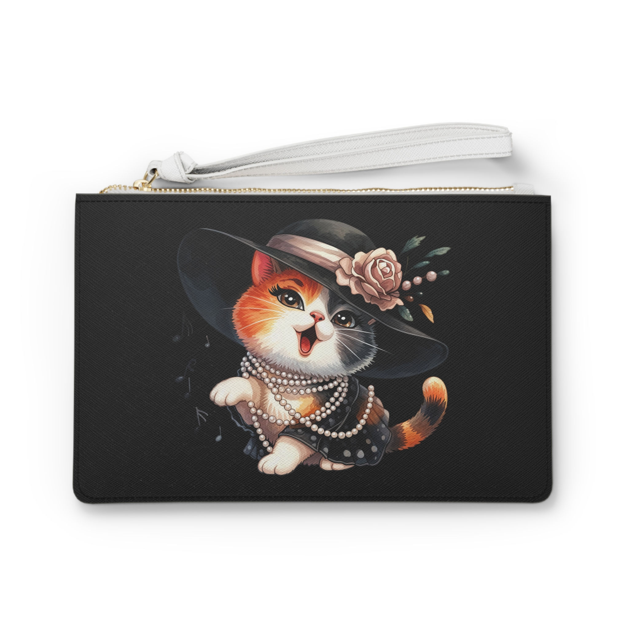 Lady Cattytude Calico Vintage Cat Clutch Bag