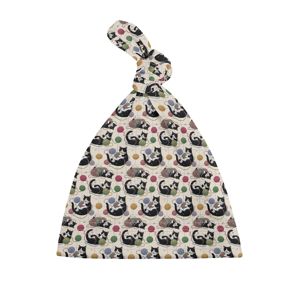 Thumbnail: Baby's Cats with Yarn Beanie Hat Caps