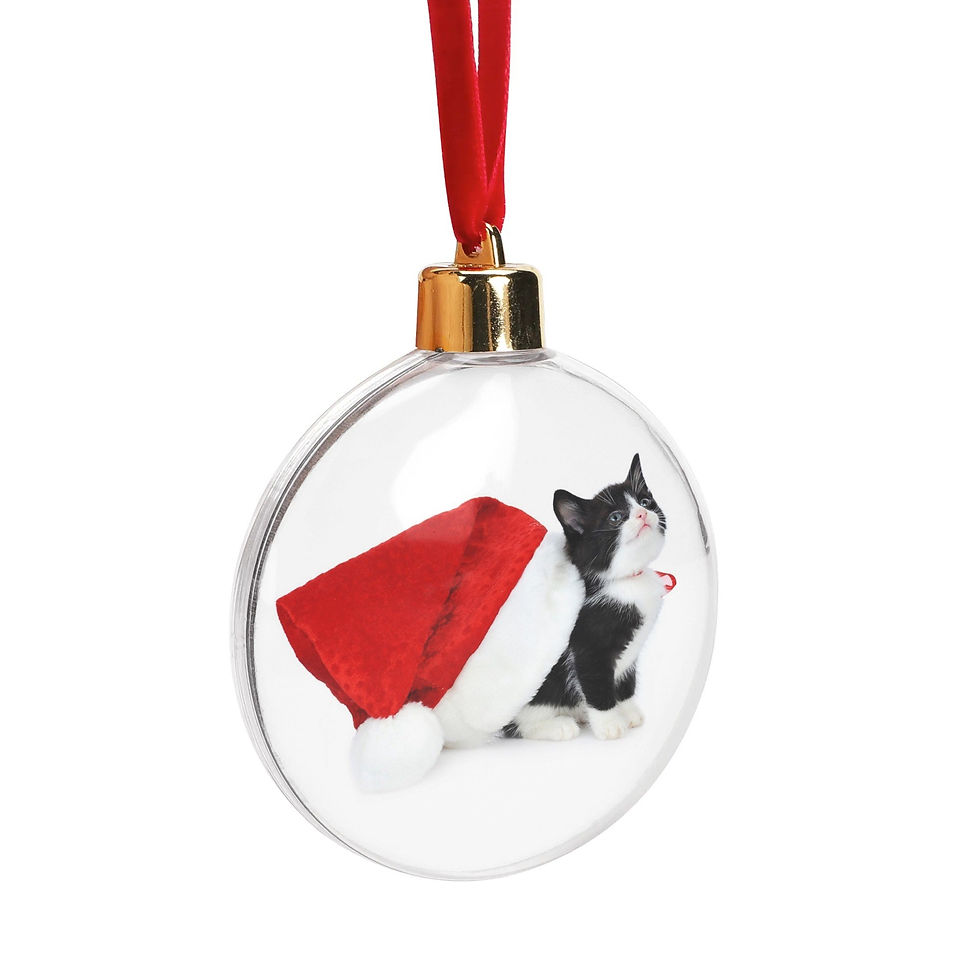 Thumbnail: Meowy Christmas Plastic Hanging Ornament Balls