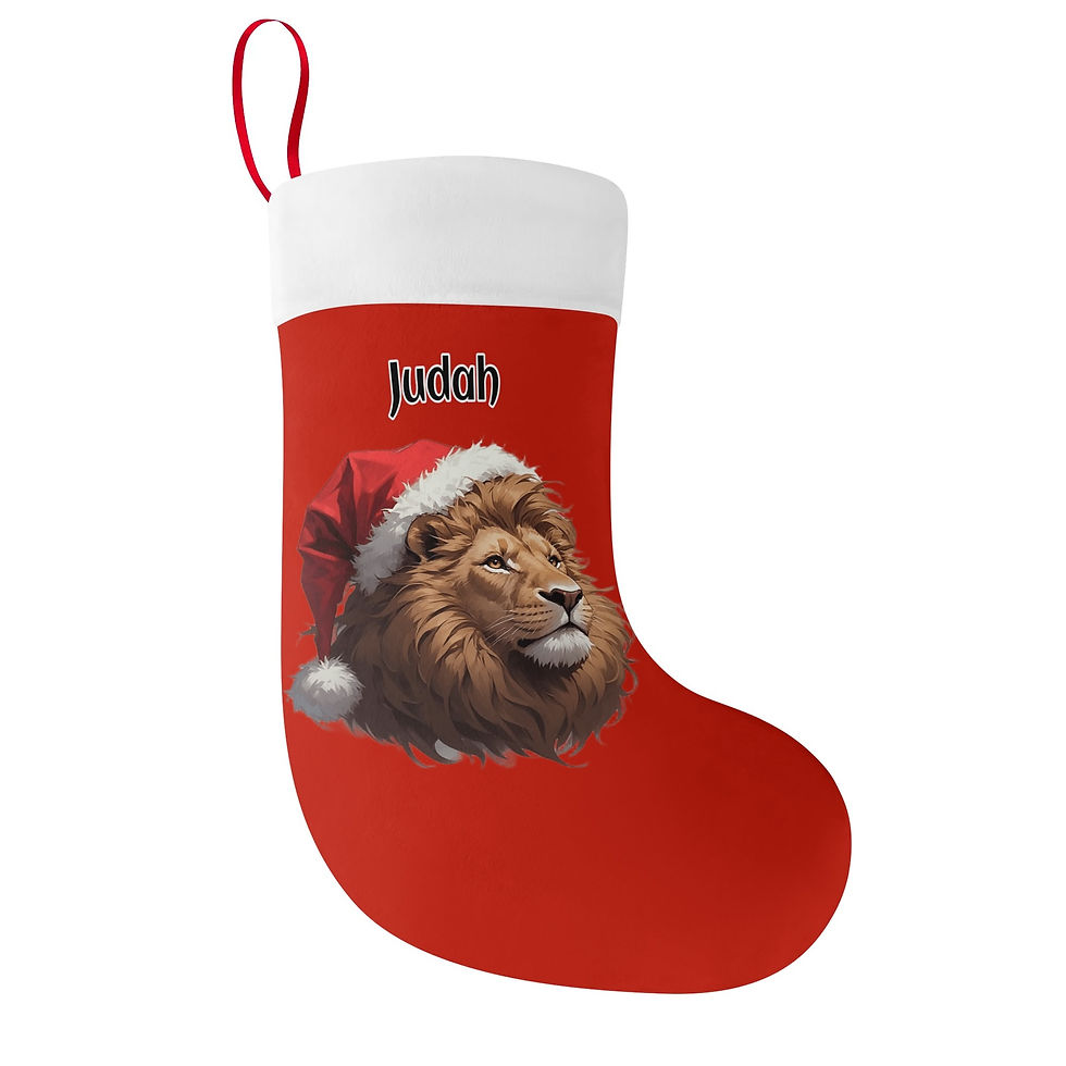 Thumbnail: Personalized Lion of Judah Polyester Christmas Stocking