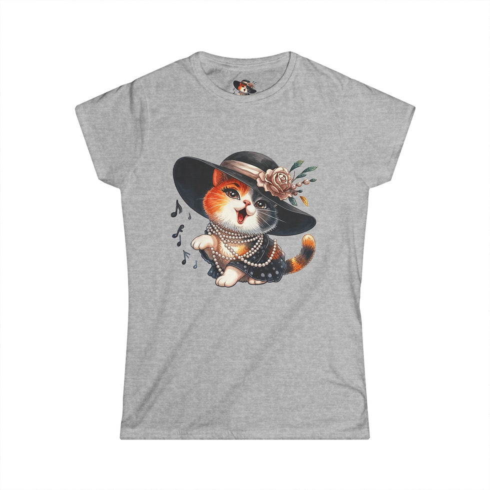 Thumbnail: Lady Cattytude Cat-Themed Vintage Graphic Women's Cotton T-Shirt