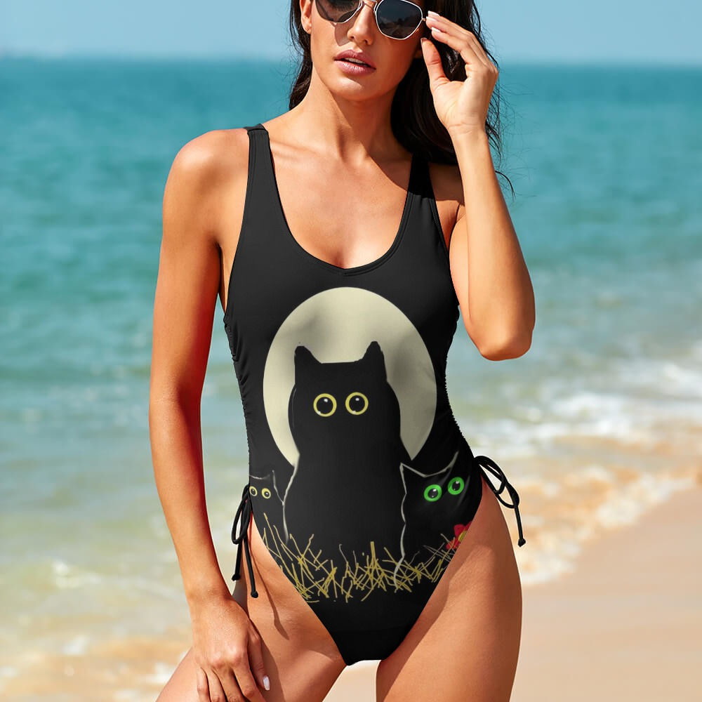 Night Cats One Piece Swimsuit