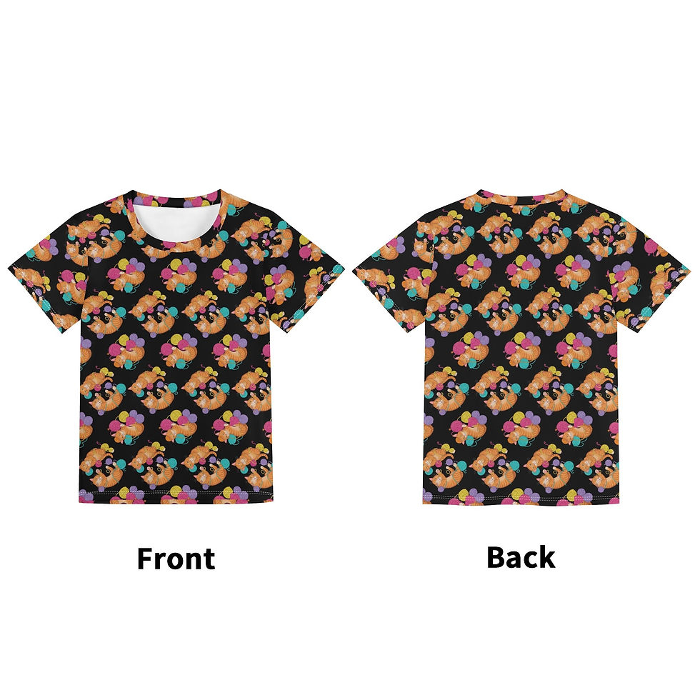 Thumbnail: Children's Cats with Yarn Loose Fit T-Shirt