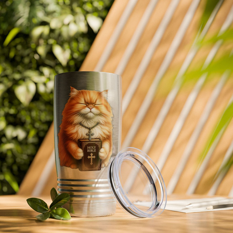 Thumbnail: Christian Faith Cattytude 20oz Stainless Steel Double-Wall Insulated Tumbler