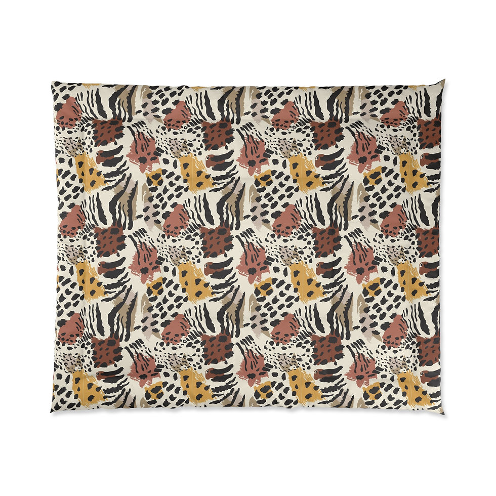 Thumbnail: Leopard Boho Quilted Comforter — Wild Safari Print