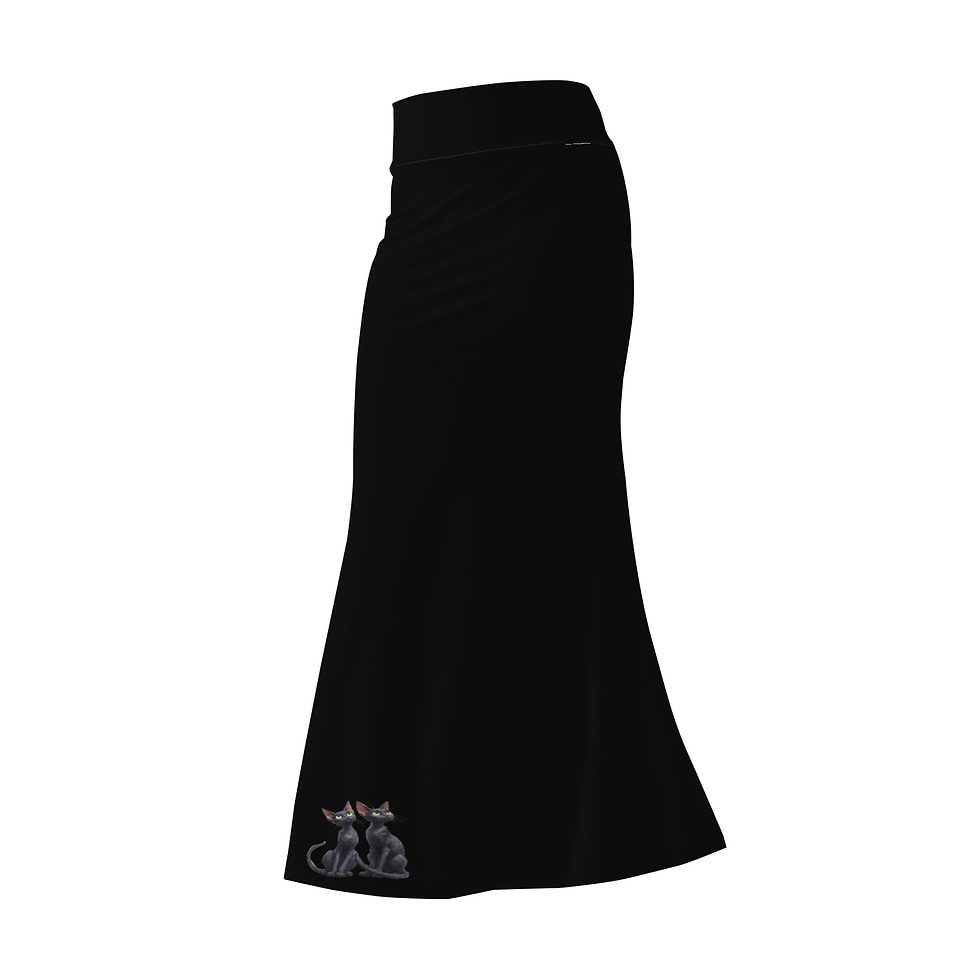 Thumbnail: Women's Cat Charm Wrap Fishtail Long Skirt