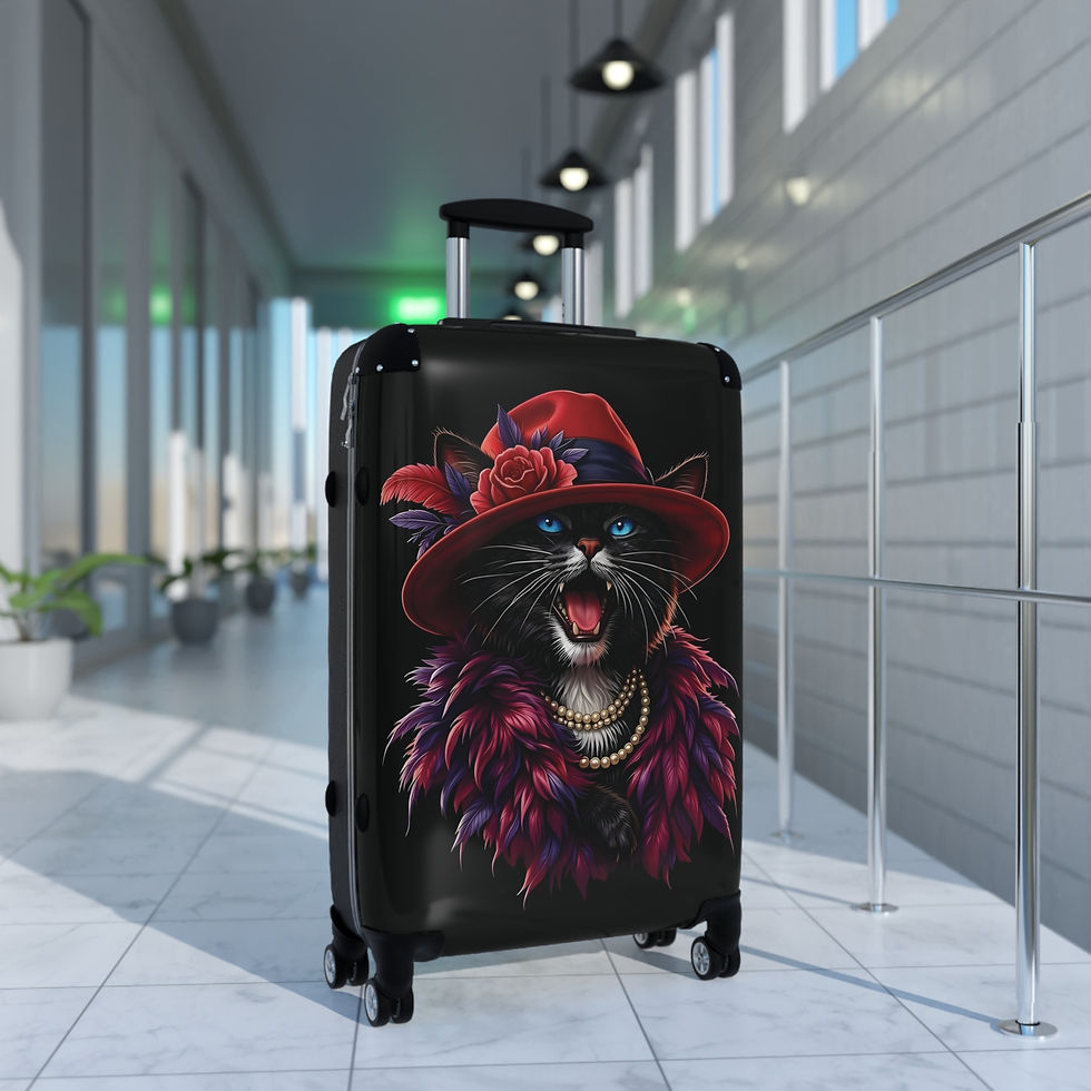 Thumbnail: Miss Cattytude Cat-Themed Carry-On Hardshell Suitcase