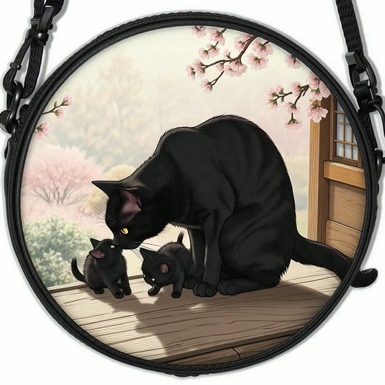 Thumbnail: Cattytude Round Satchel Bag