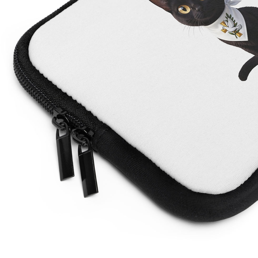 Thumbnail: Mr. Morris Cattytude Christian Black Cat Motif Phone/Laptop Sleeve Bag