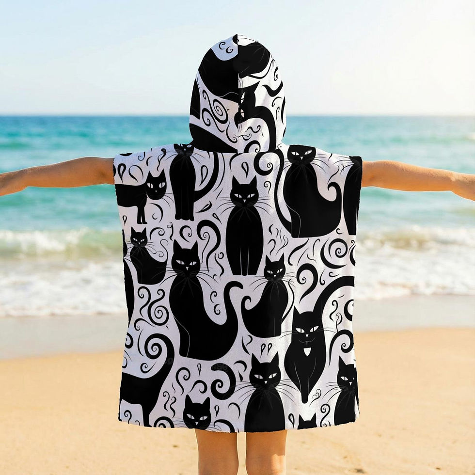 Thumbnail: Multicat Kid's Hooded Towel Poncho