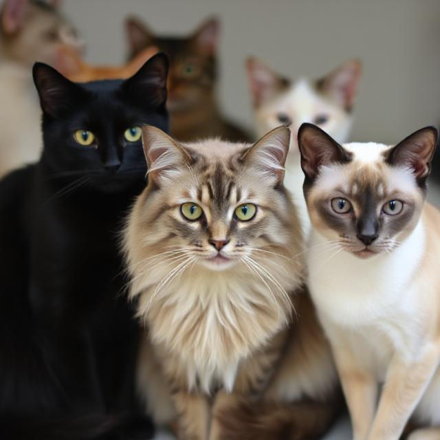 A collection of cats.