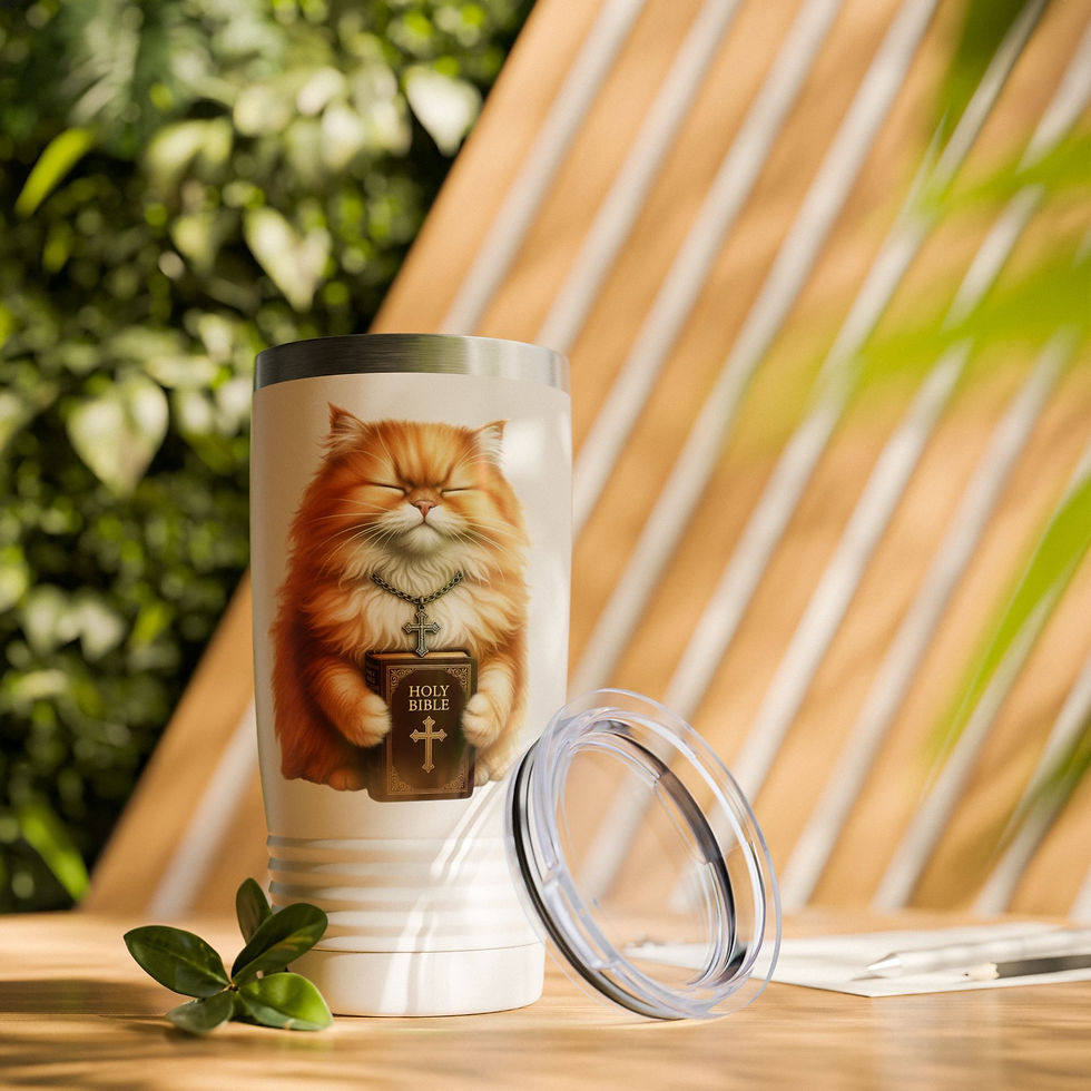 Thumbnail: Christian Faith Cattytude 20oz Stainless Steel Double-Wall Insulated Tumbler